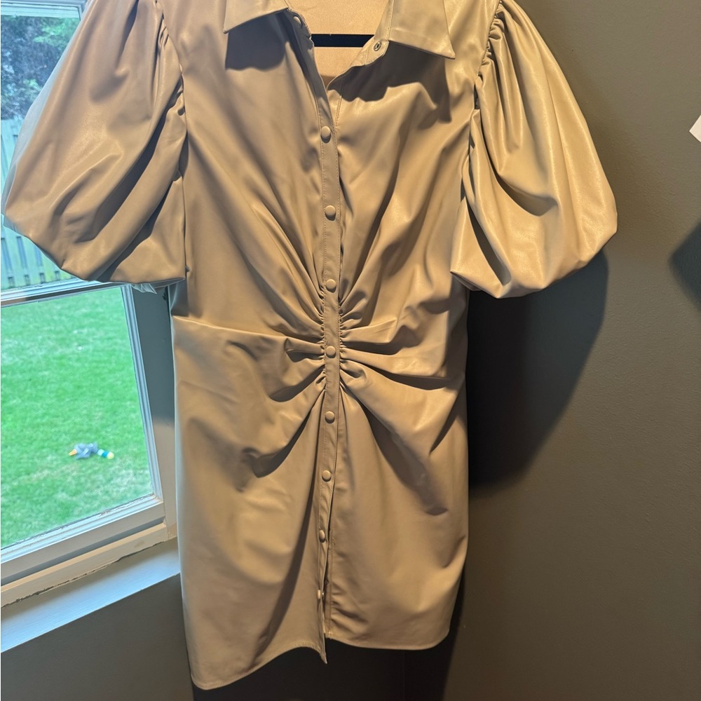 Faux leather dress